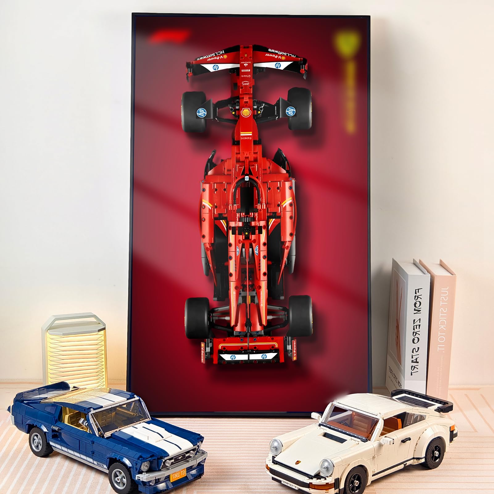 Cornice da esposizione per Lego Technic Ferrari SF-24 F1, 75 x 45 cm, espositore per Lego 42207, supporto da parete per appassionati di Lego