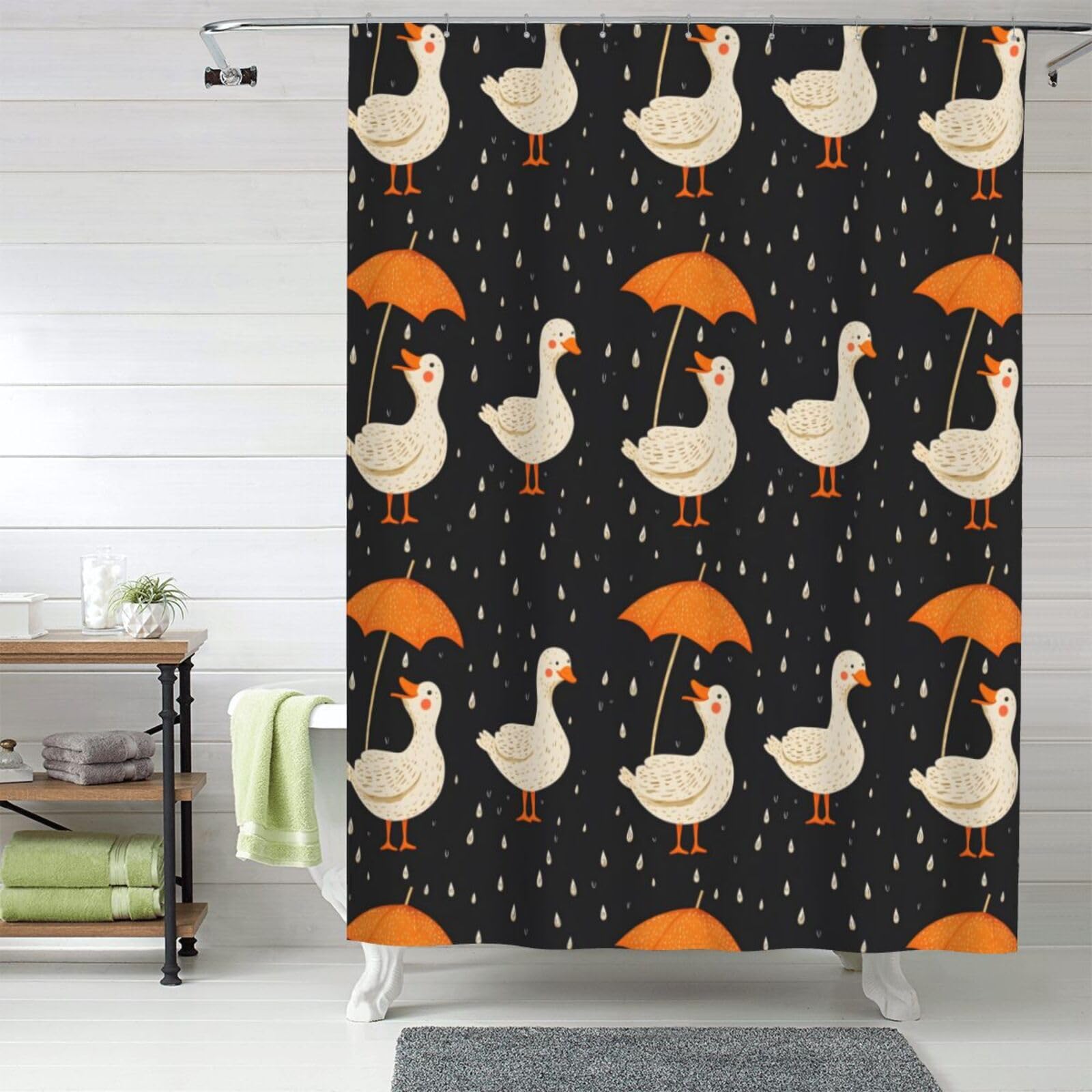 Rideau de douche avec crochets occultant 152x183 cm pour stopper les éclaboussures