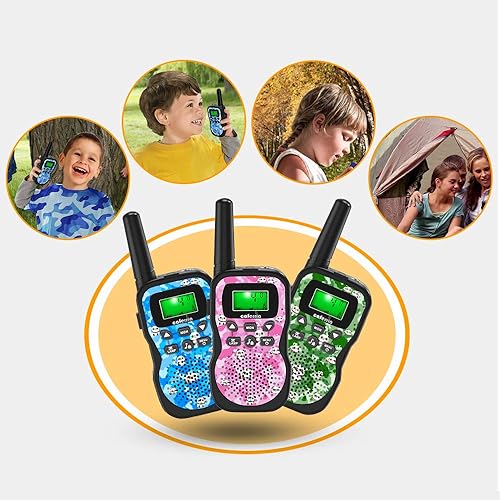 Miniatura 7 de Caferria Paquete de 3 walkie talkies para niños para campamento, senderismo + 325 piezas 50 en 1 juguetes de construcción para niños de 8 a 12 años