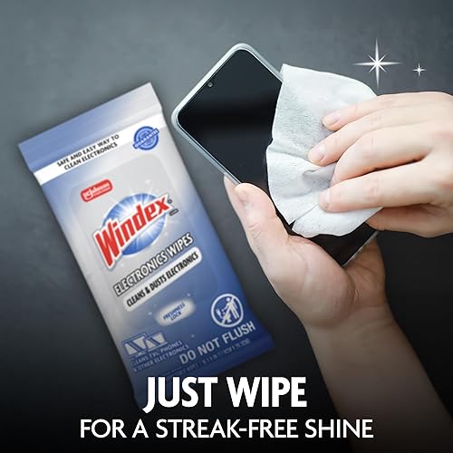 Vista 6 de Toallitas de limpieza electrónica Windex, toallitas para pantallas prehumedecidas para televisores, teléfonos y otros dispositivos electrónicos