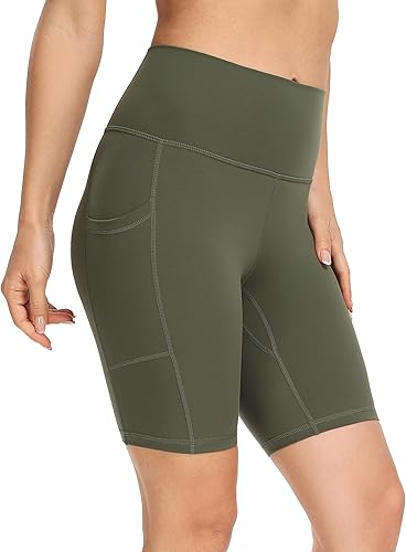 Miniatura 2 de YUNOGA Womens High Waist Biker Shorts with Pockets 6"8" Yoga Shorts Gym Workout Running Spandex Shorts