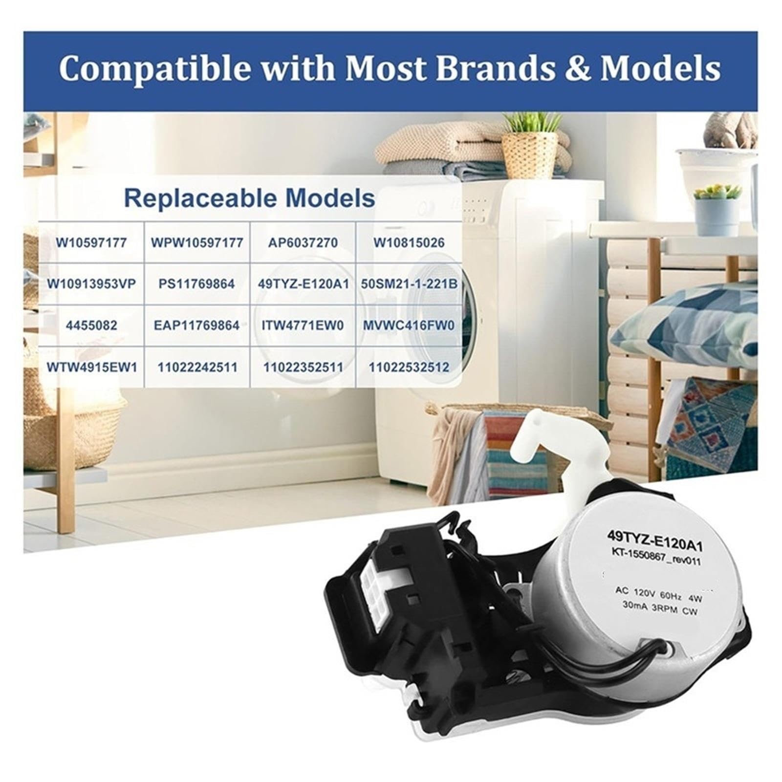 Attuatore Del Cambio Della Lavatrice, Compatibile Con Whirlpool, Compatibile Con Amana, W10913953 Le Parti Della Lavatrice Sostituiscono W10597177 AP6037270