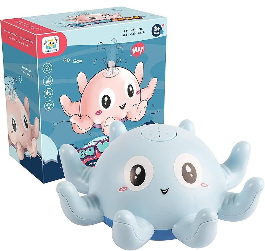 Bath Toy, Spray Water Octopus (Ramdom Colour), Can Float Rotate With Fountain, Funcorn Toys Floating Bathtub Shower Pool Bathroom Toy For Baby Toddler Infant Kid Party, Water Pump Electronic Sprayer