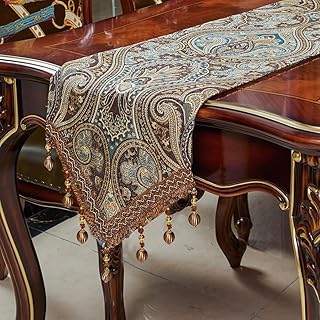 Luxury Vintage Design Table Runner 48 inches Long Embroidery Jacquard Fa...