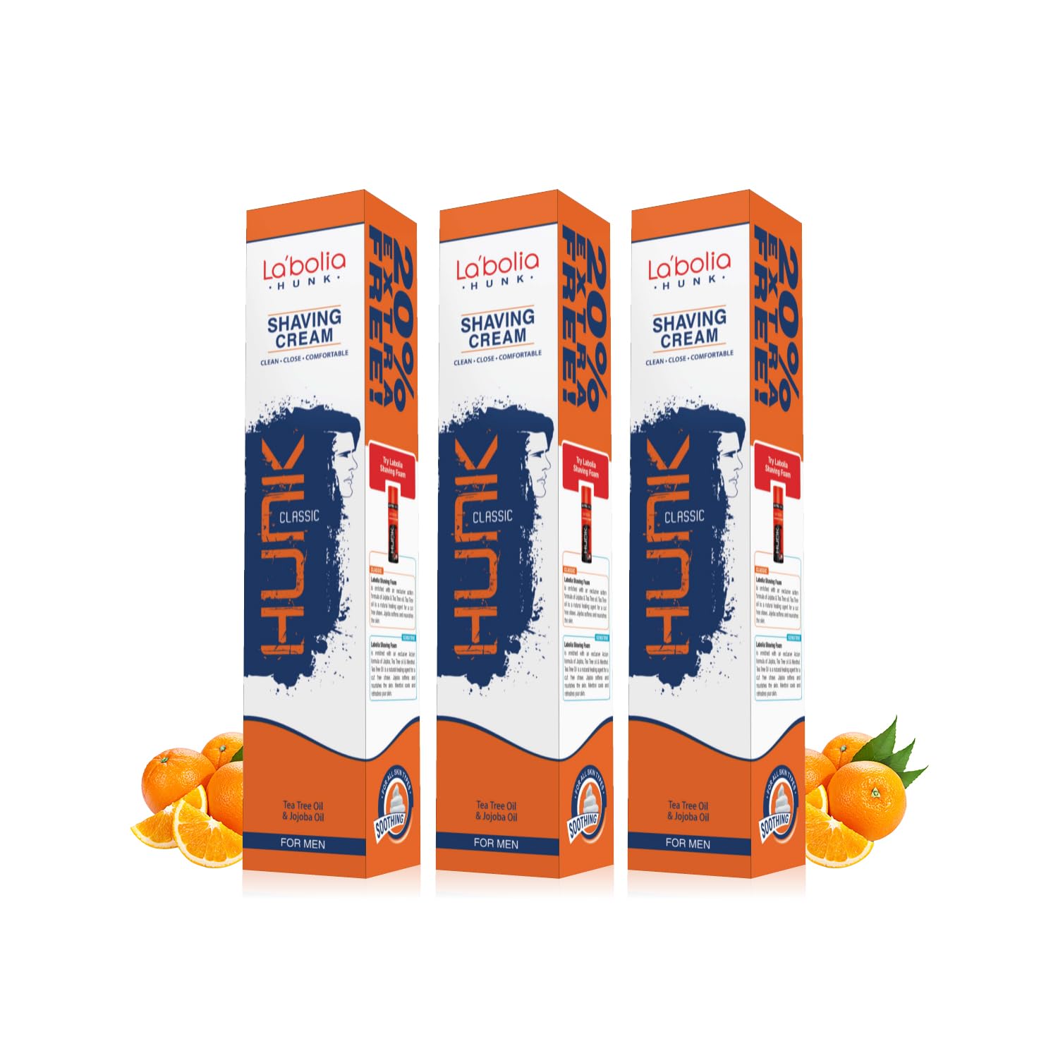 Labolia Hunk Classic Shaving Cream For Men with Menthol, Jojoba Oil, Tea Tree Oil (120gm - Pack of 3) - Smooth, Supple, Rash-Free Skin (B0CTYPXMGX) Amazon Price History, Amazon Price Tracker