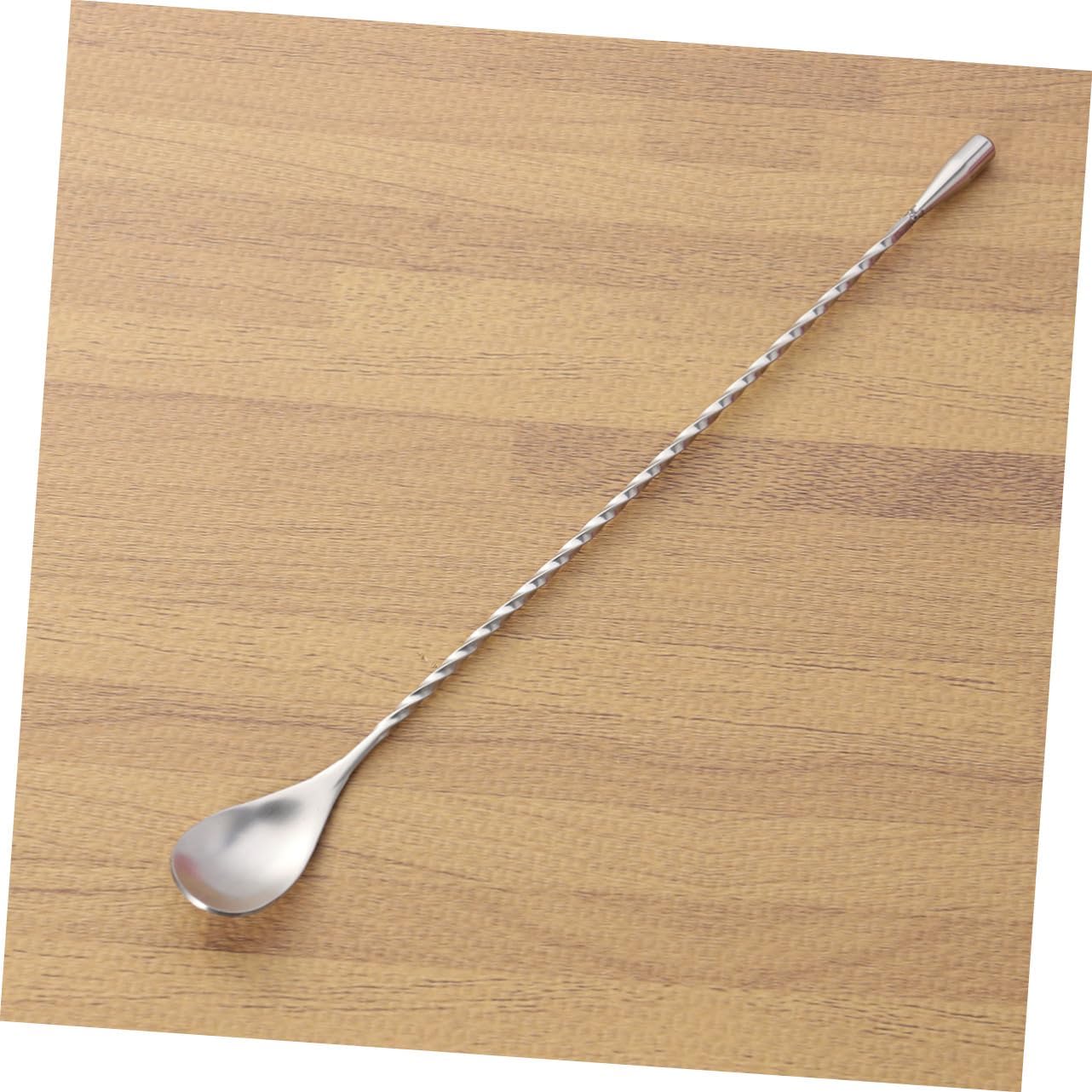Stainless Steel Cocktail Swizzle Stick, Twisted Bar Spoon for Bartender