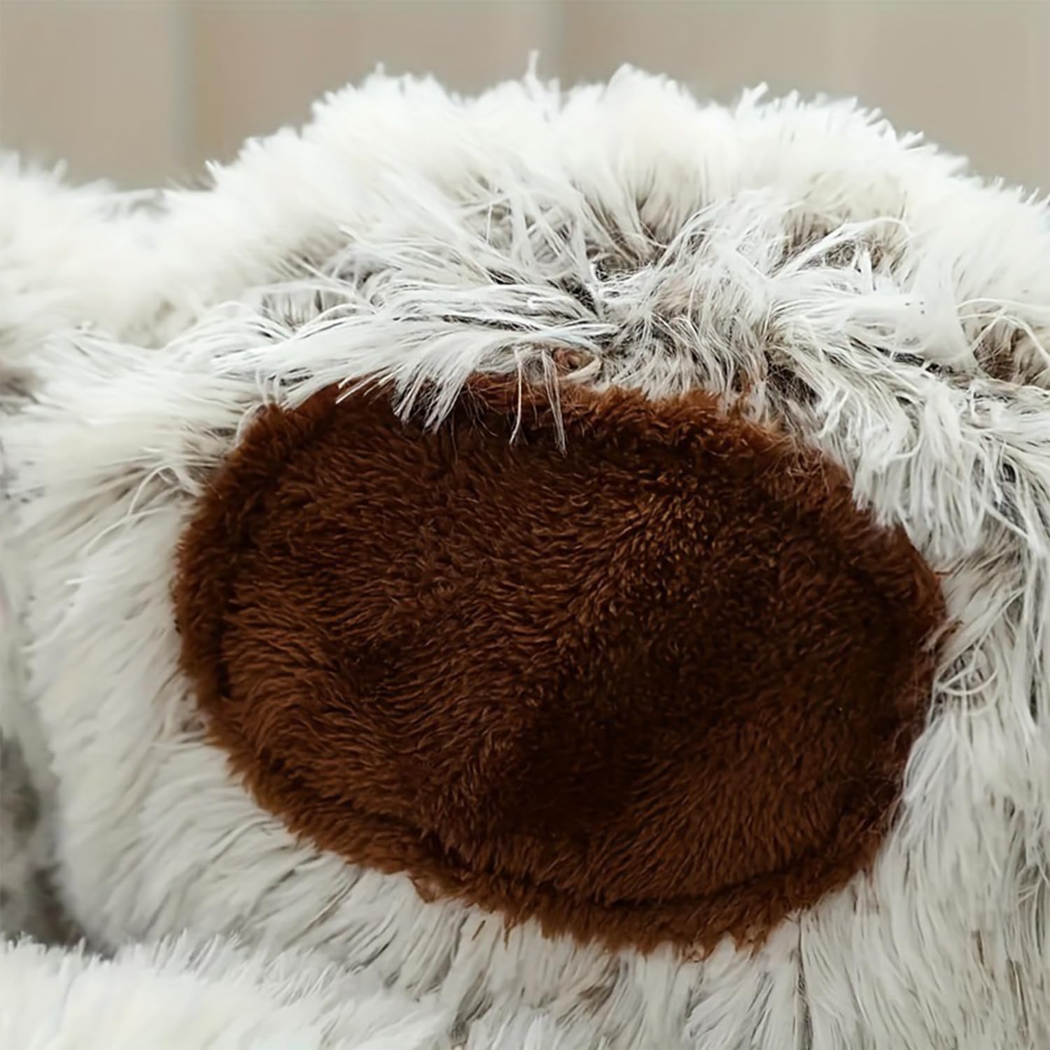 Lettino per Animali Domestici Letto Ortopedico per Gatti e Cani Cuccia Cane Interno Morbida e calda Adorabile cuccia per cani a forma di zampa d'orso di piccola e media (Caffè chiaro, 65cm)