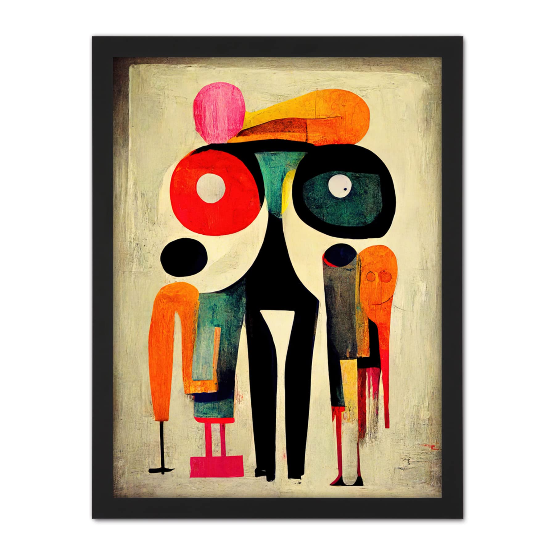 Doppelganger33 LTD Abstract Colourful Pop Art People Artwork Framed Wall Art Print 18X24 Inch