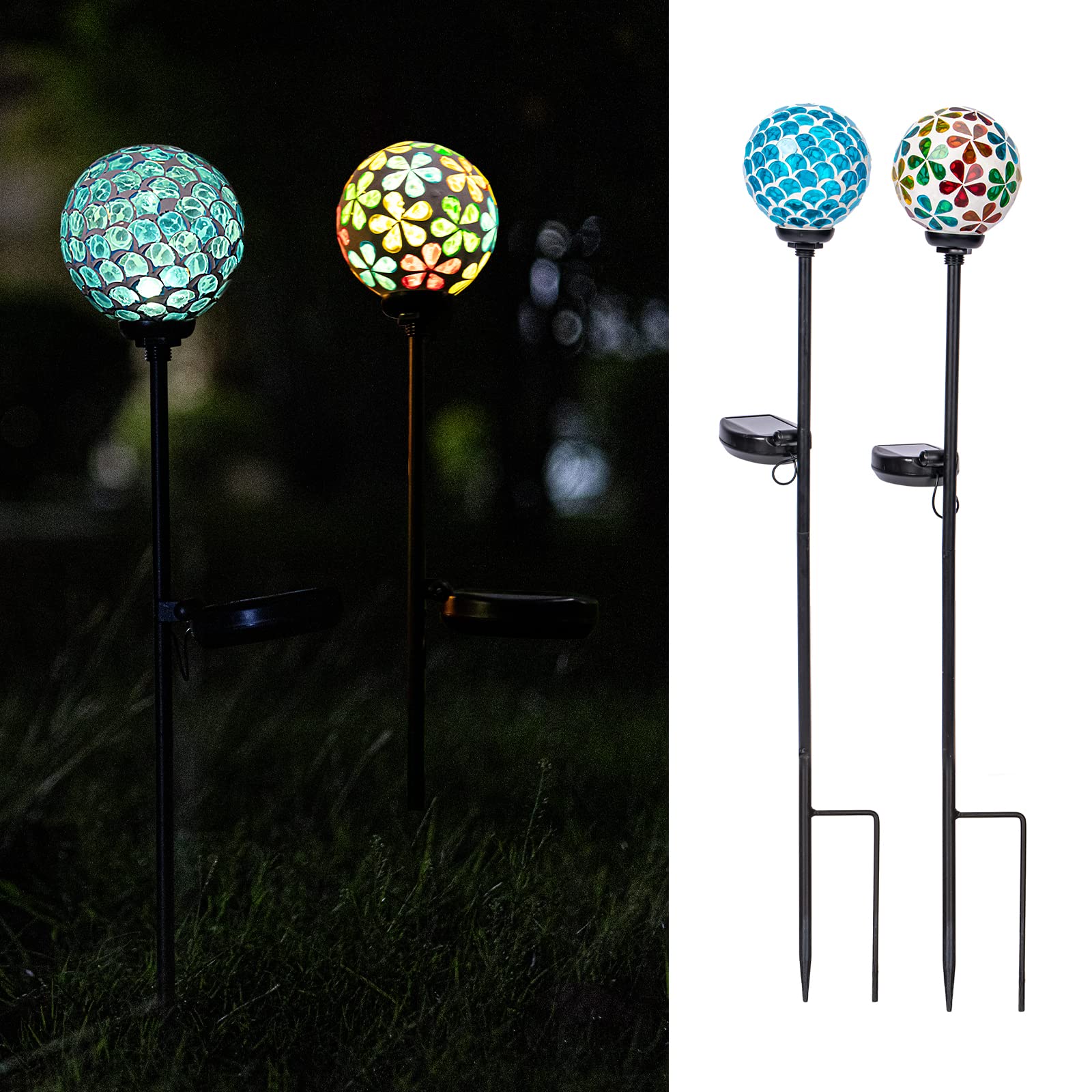 VCUTEKA Decorative Solar Garden Lights 2-Pack
