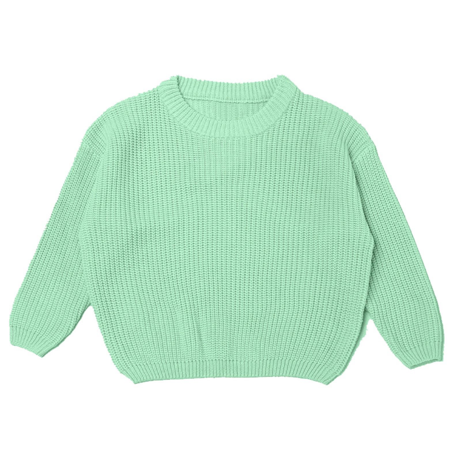 Jersey de Personalizado para Niñas y Niños Cuello Redondo Suéter de Manga Larga Moda Camiseta Personalizada de Punto con Tu Nombre Bordado Suave Cómodo Sweater Ropa Niña Niño 0-8 Años