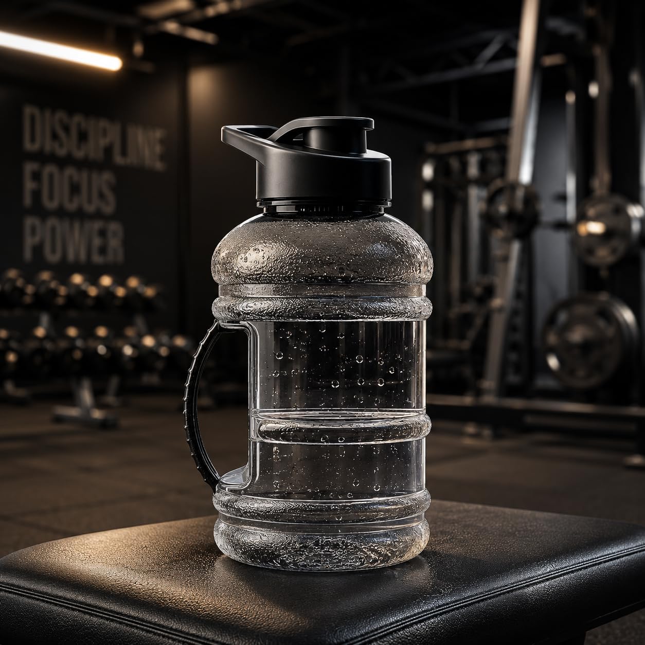 Kin-Kart 1.5 Litre Water Sports Gallon Bottle With Mixer | Bottles for Gym & Sports | Gallon Bottle for Enthusiast | Sports Bottle for Excercise (BLACK, 1500 ML)-image-3