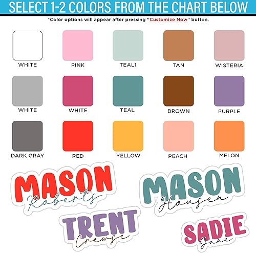 Miniatura 2 de Calcomanía personalizada con nombre completo, calcomanía personalizada con nombre de color, impermeable, troquelada, para casco duro, botella de