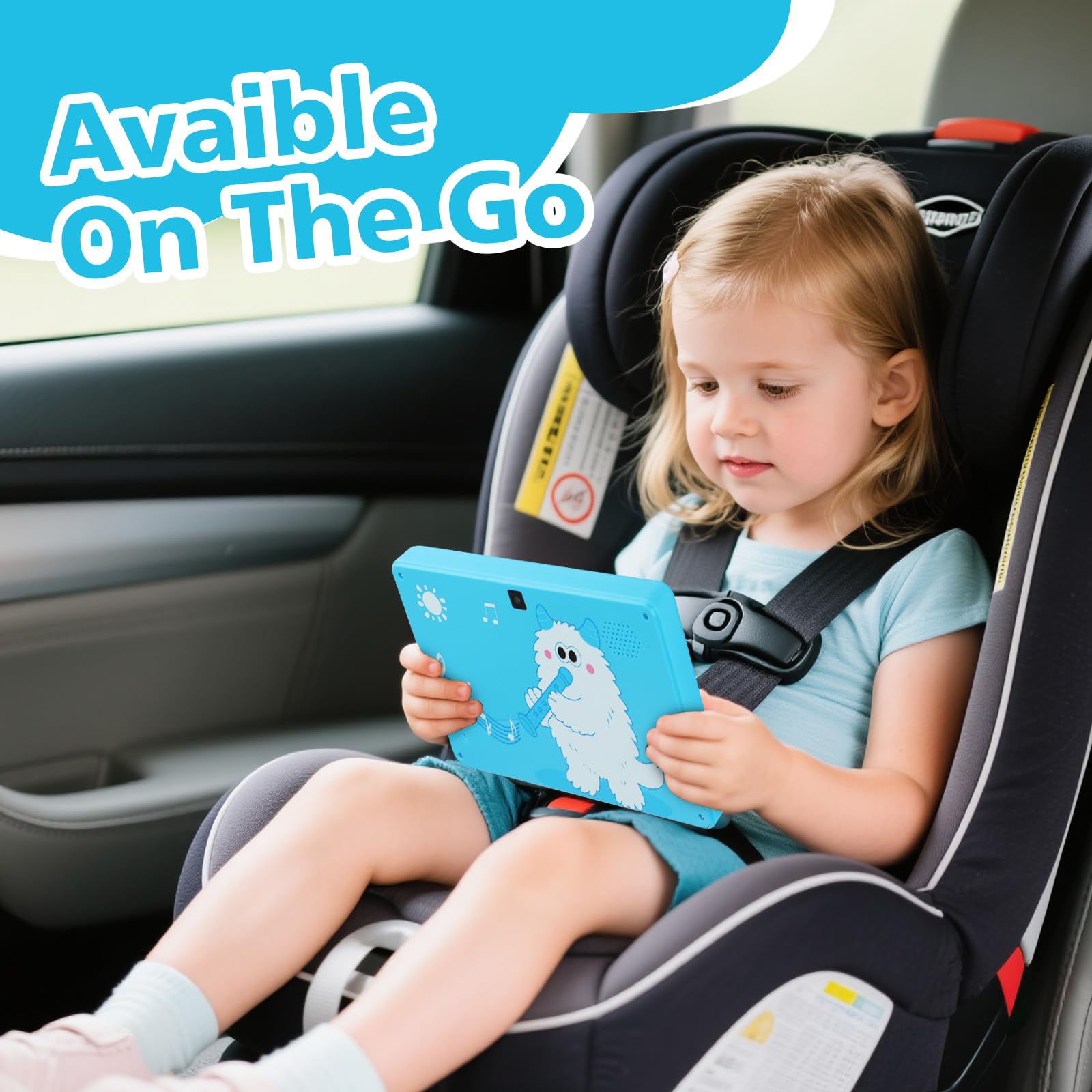 Tablet per bambini da 7 '' 32 GB, tablet per bambini 3-7 con WiFi YouTube Tonnellate di contenuti offline Controllo genitori, tablet Android per bambini con supporto per custodia ispessita Software