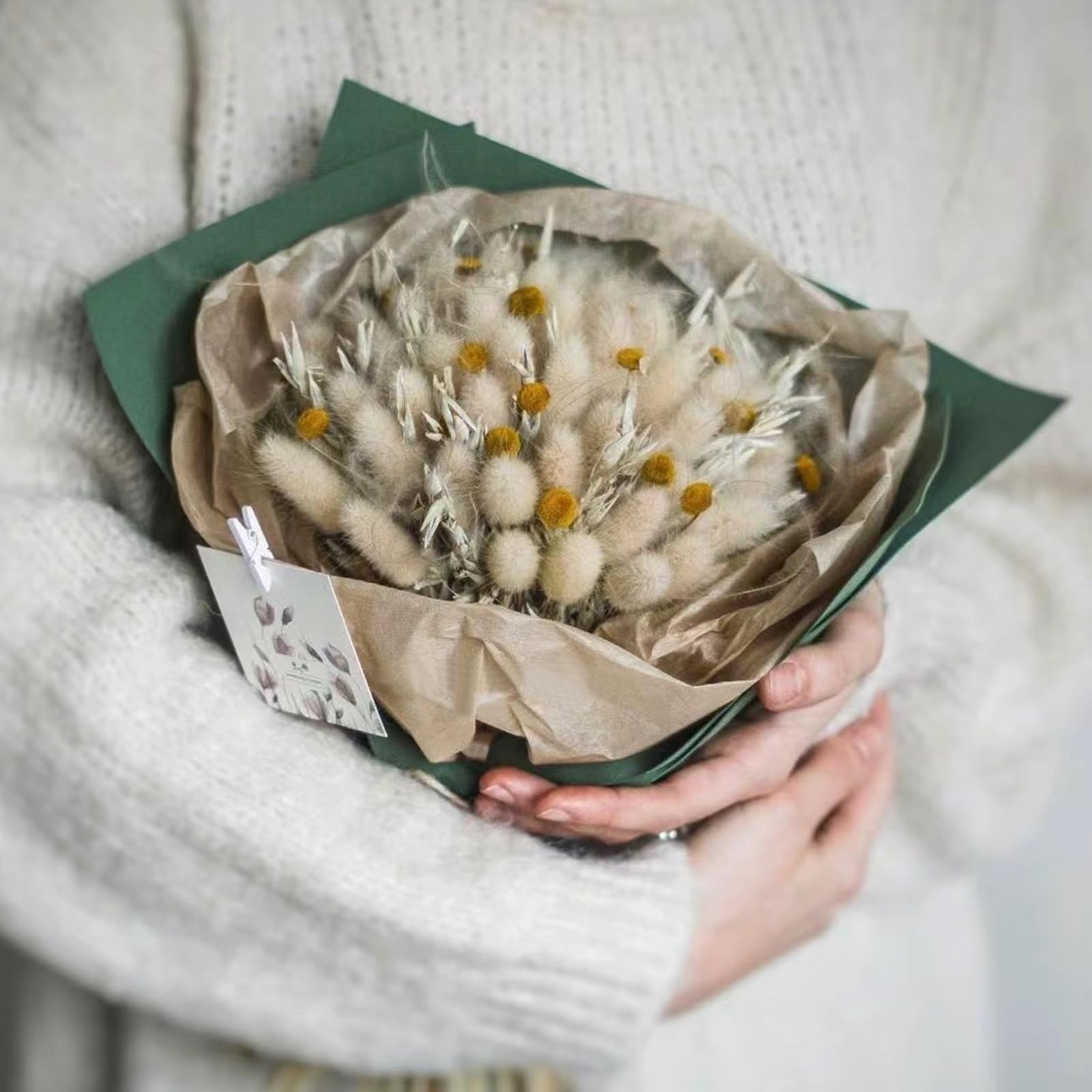 Suszone Ogony Królika, Kwiaty, Lagurus, Trawa Pampasowa - Naturalna Dekoracja do Aranżacji Kwiatowych, Boho, Bukietów Ślubnych i Domu