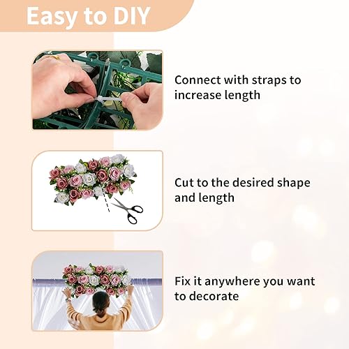 Miniatura 6 de NUPTIO Centros de mesa florales de boda para mesas, 10 arreglos florales de primavera de 19.6 pulgadas de largo, elegante arreglo de flores falsas