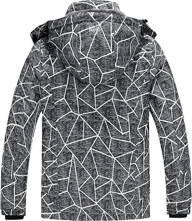 Wantdo Giacca da Sci Montagna Invernale Parka da Neve Caldo con Cappuccio Cappotto da Snowboard Giubbotto da Escursionismo Impermeabile Donna