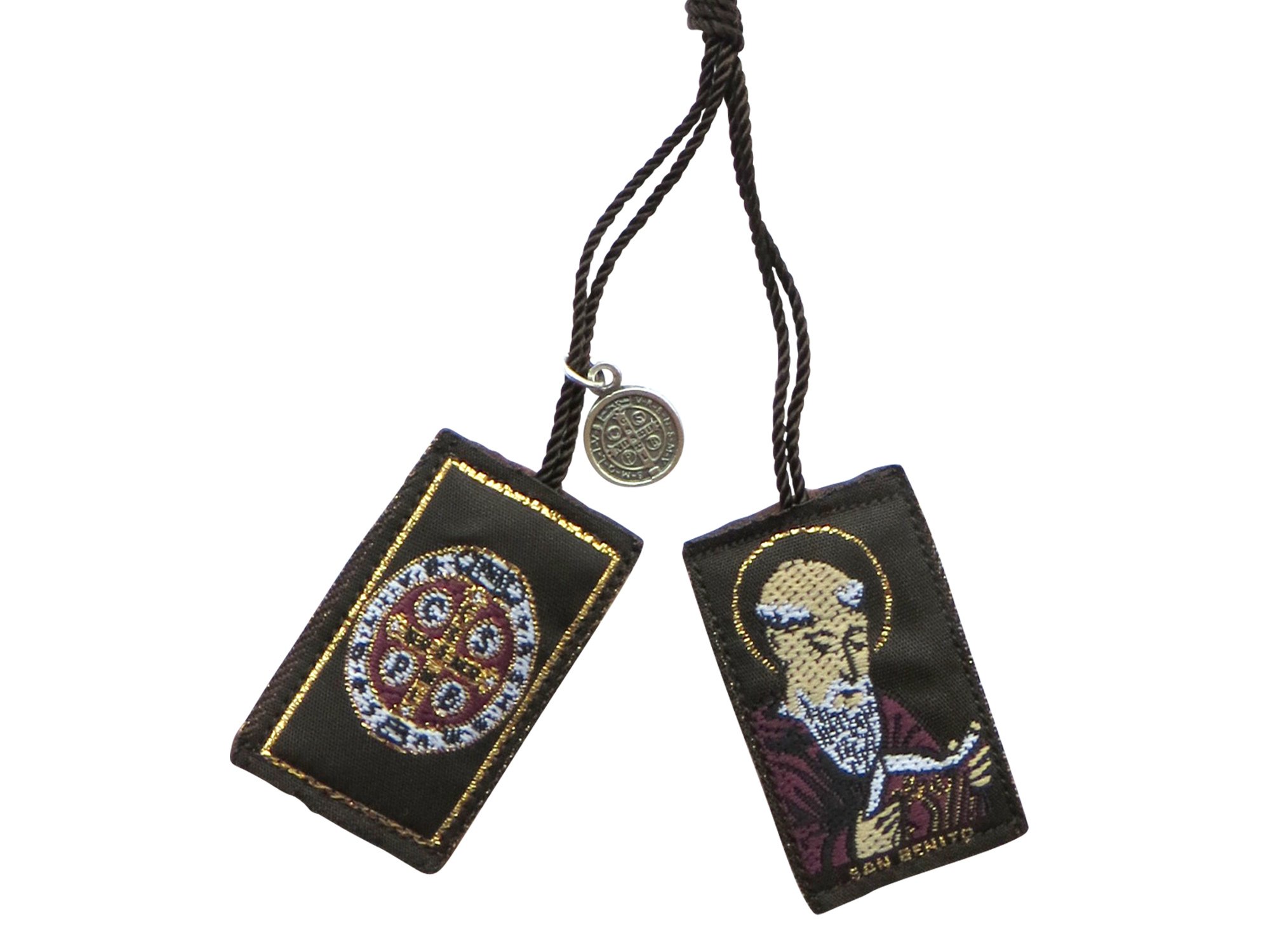 Angelitos de MexicoSaint Benedict Scapular with Medal Charm for Protection Escapulario San Benito