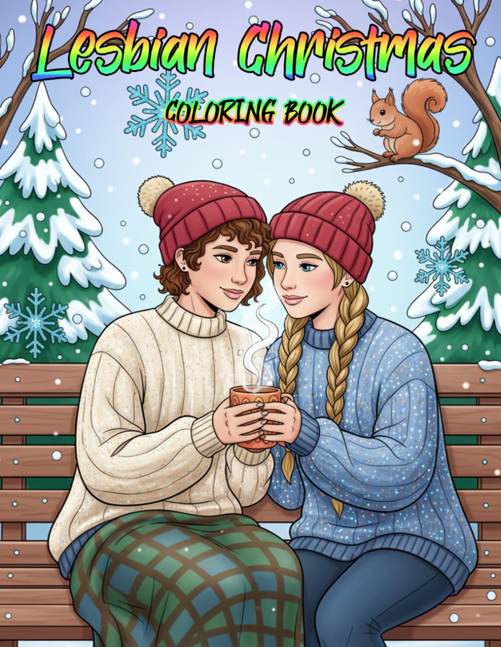 Lesbian Christmas Coloring Book: Celebrate Sapphic Joy with Festive Holiday Scenes and Cozy Love