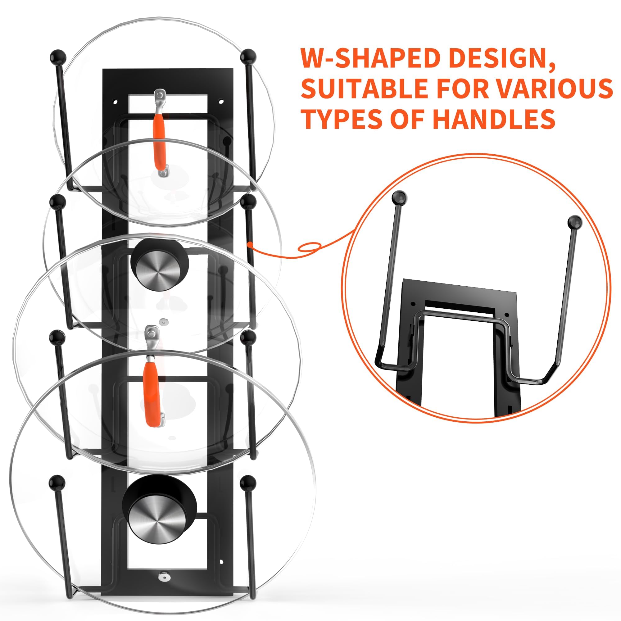 Snapklik.com : 8 Layers Of Adjustable Pot Lid Organizer Rack For ...