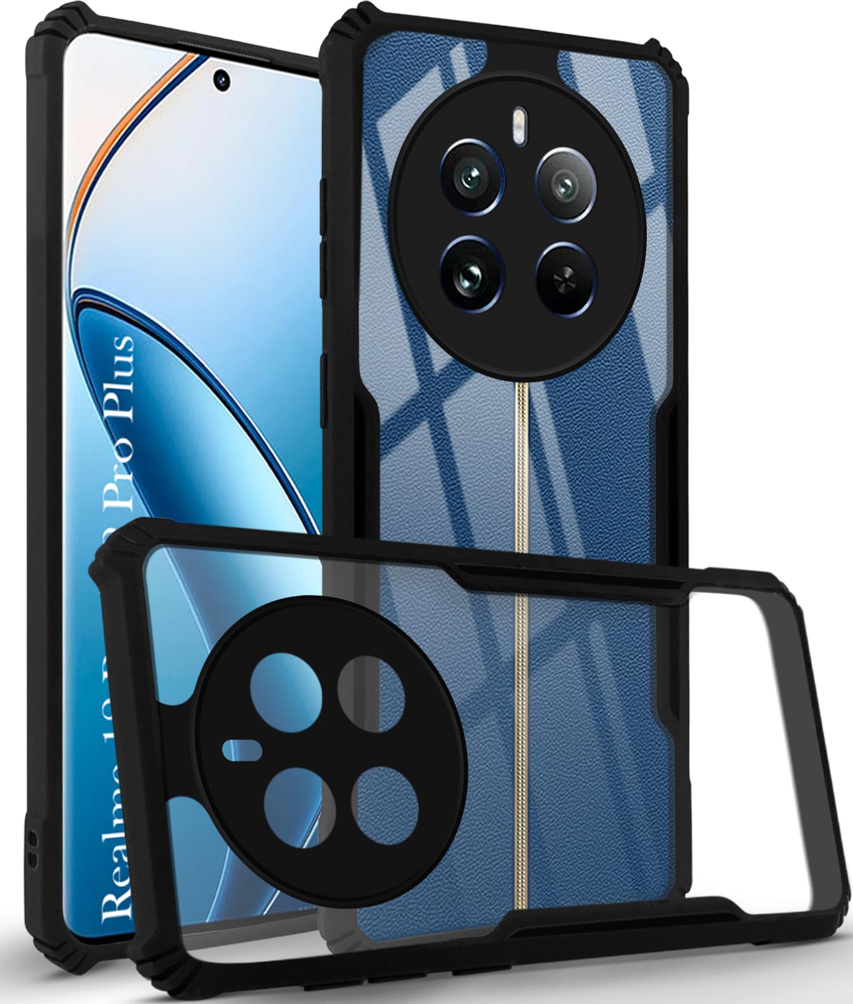 Jkobi Back Cover Case for Realme 12 Pro Plus | Realme 12 Pro (Shockproof with Polycarbonate Clear Panel | Professional Black) (B0CWXSD2D7) Amazon Price History, Amazon Price Tracker