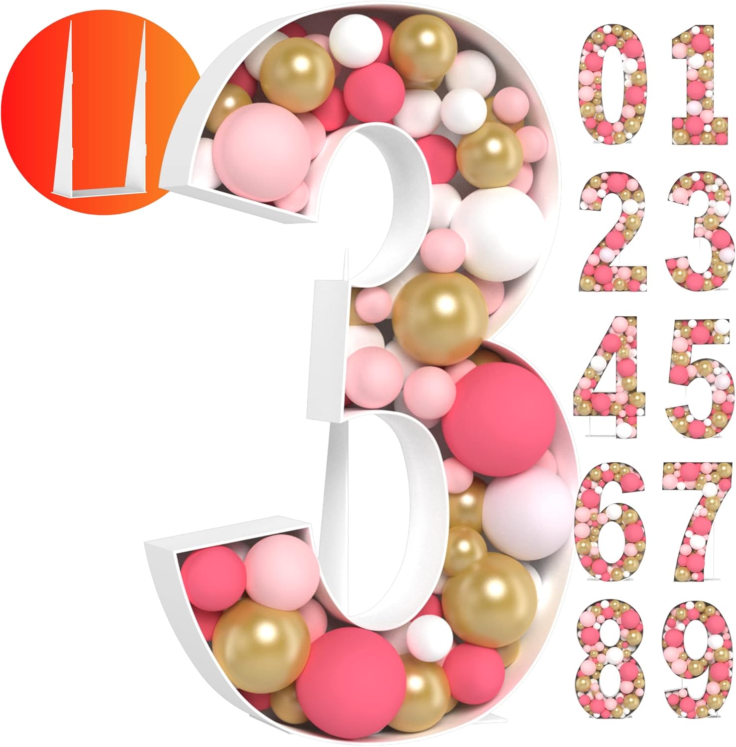 3FT Large Marquee Numbers Easy to Assemble Number 3