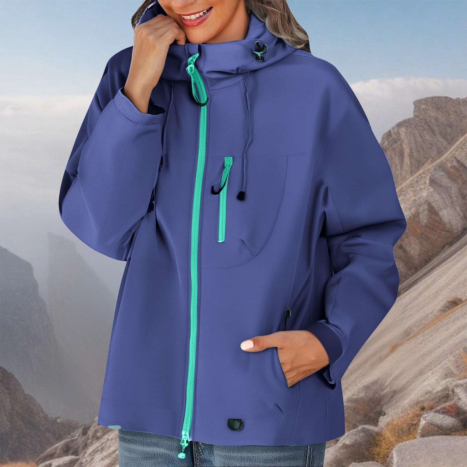 Giacca Antipioggia Da Donna, A Leggera Con Cappuccio, Impermeabile Ripiegabile Fucsia Running Jacket Giallo Pioggia Cerata Per Montagna Donna Invernale Ciclismo Trekking Antivento