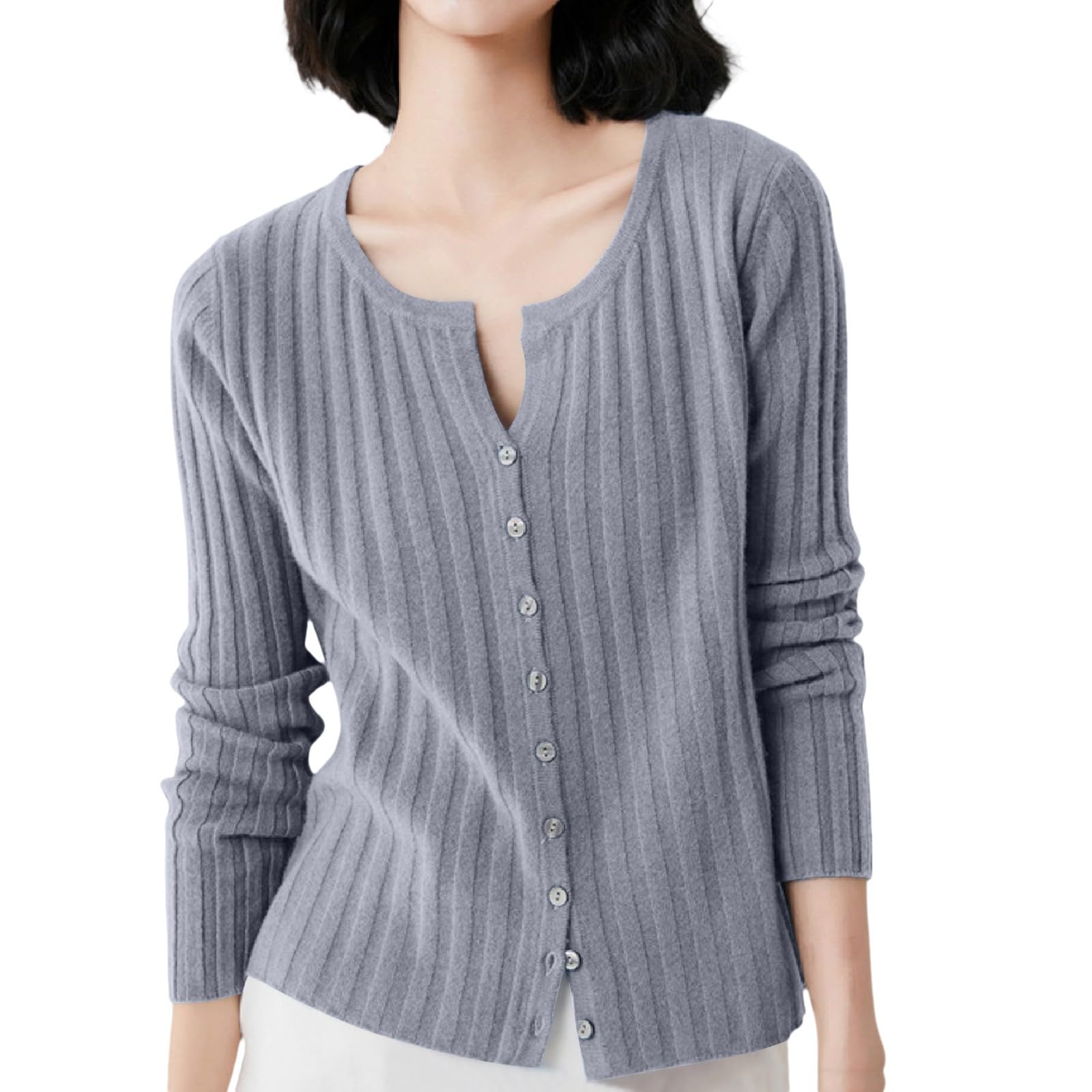 Generisch Damenstrickjacke Damen Strickjacke Mantel Pullover schlankmachend schmal langärmelig dünnes Oberteil