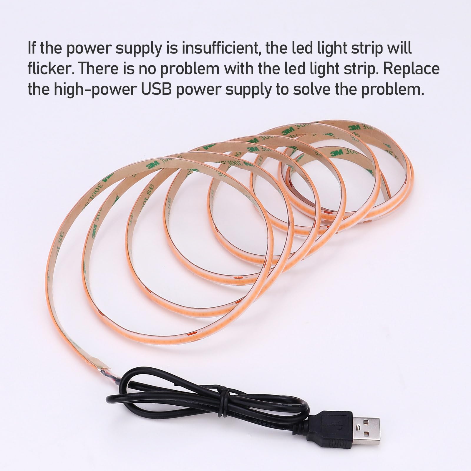 5V USB COB fioletowa taśma LED ściemniana IP65 wodoodporna 2 m/2 m | Zasilane przez USB 640 diod LED ze ściemniaczem o wysokiej jasności, elastyczne taśmy LED
