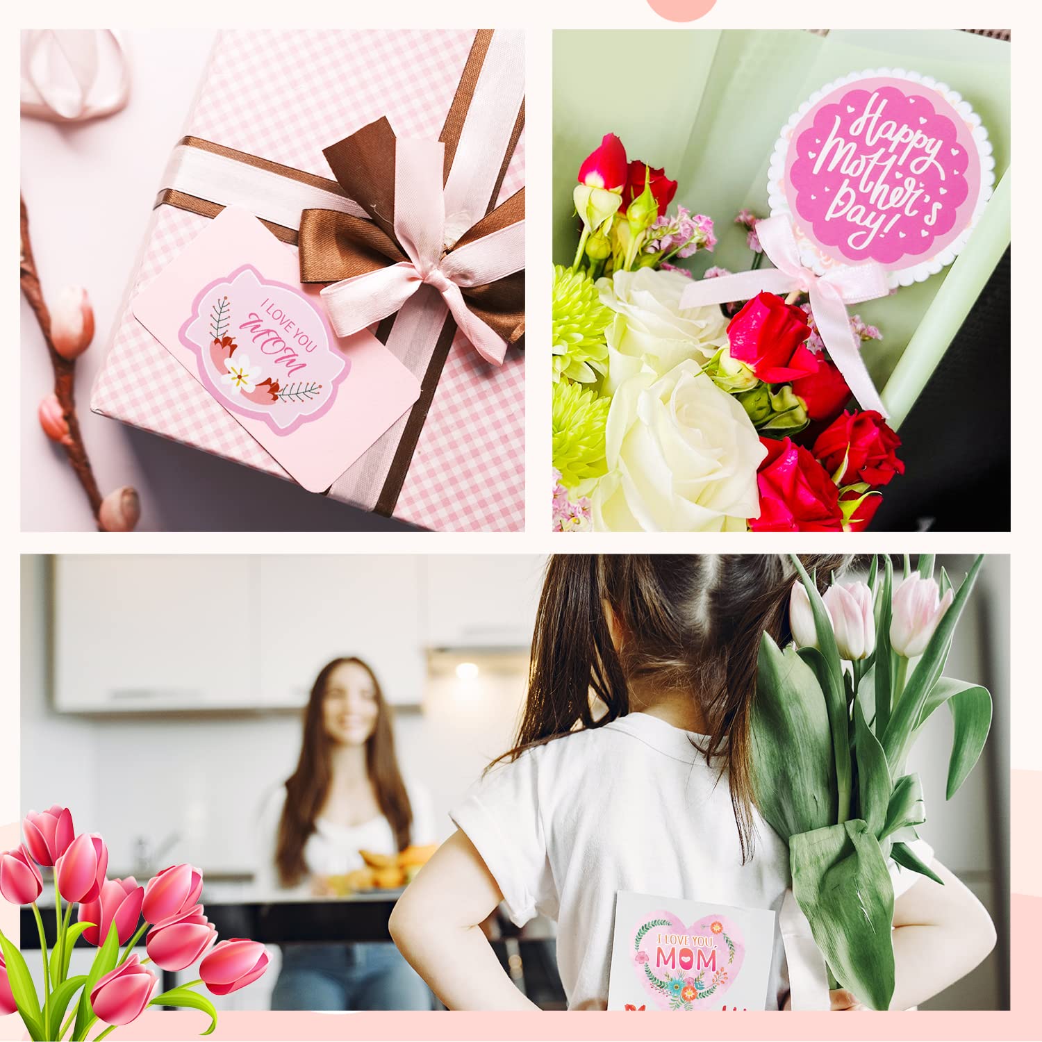 130 Adesivi Per Festa Della Mamma | Etichette Floreali Per Regali, Buste E Scrapbooking | 65 Stili Diversi - 4