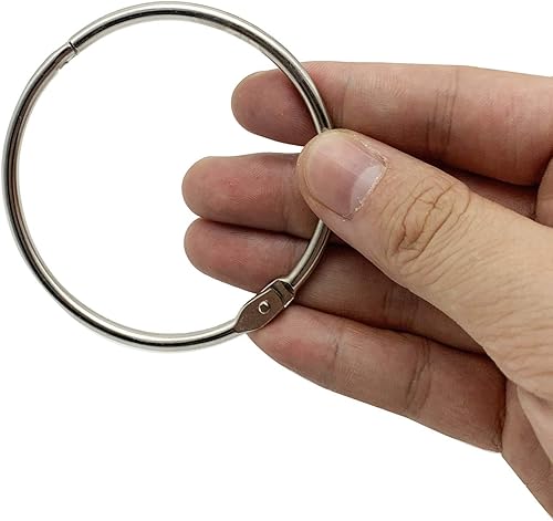 Miniatura 5 de 3 pulgadas (paquete de 12) anillos de libro de hojas sueltas, con metal niquelado para llaves y tarjetas de índice, para escuela, hogar u oficina,