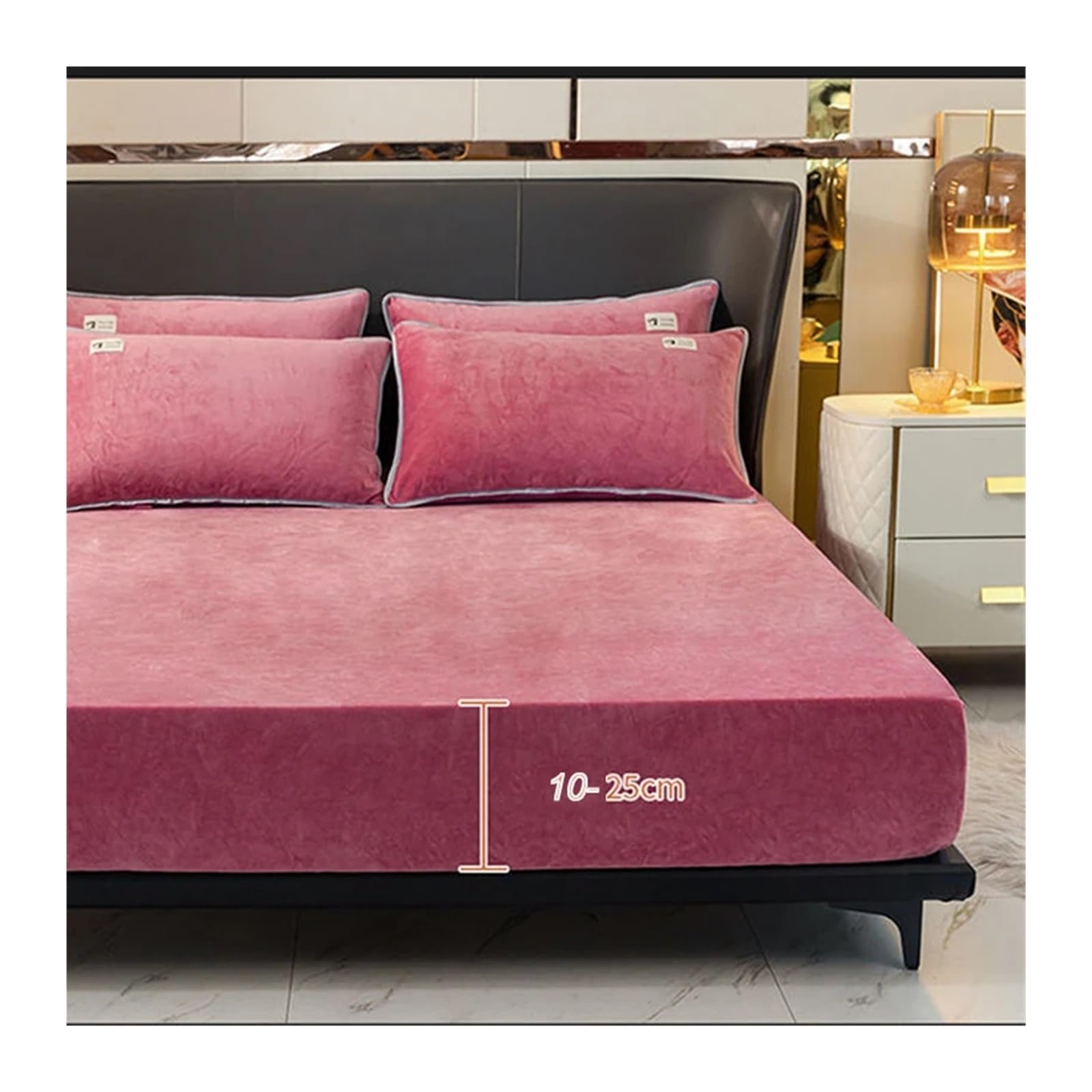 Spannbettlaken Weiches Samt-Spannbetttuch mit elastischen Bändern, rutschfeste, verstellbare Matratzenbezüge for Einzel-, Doppel-, King-Size- und Queen-Size-Betten 160 x 200 cm(Grey,160x200cm)