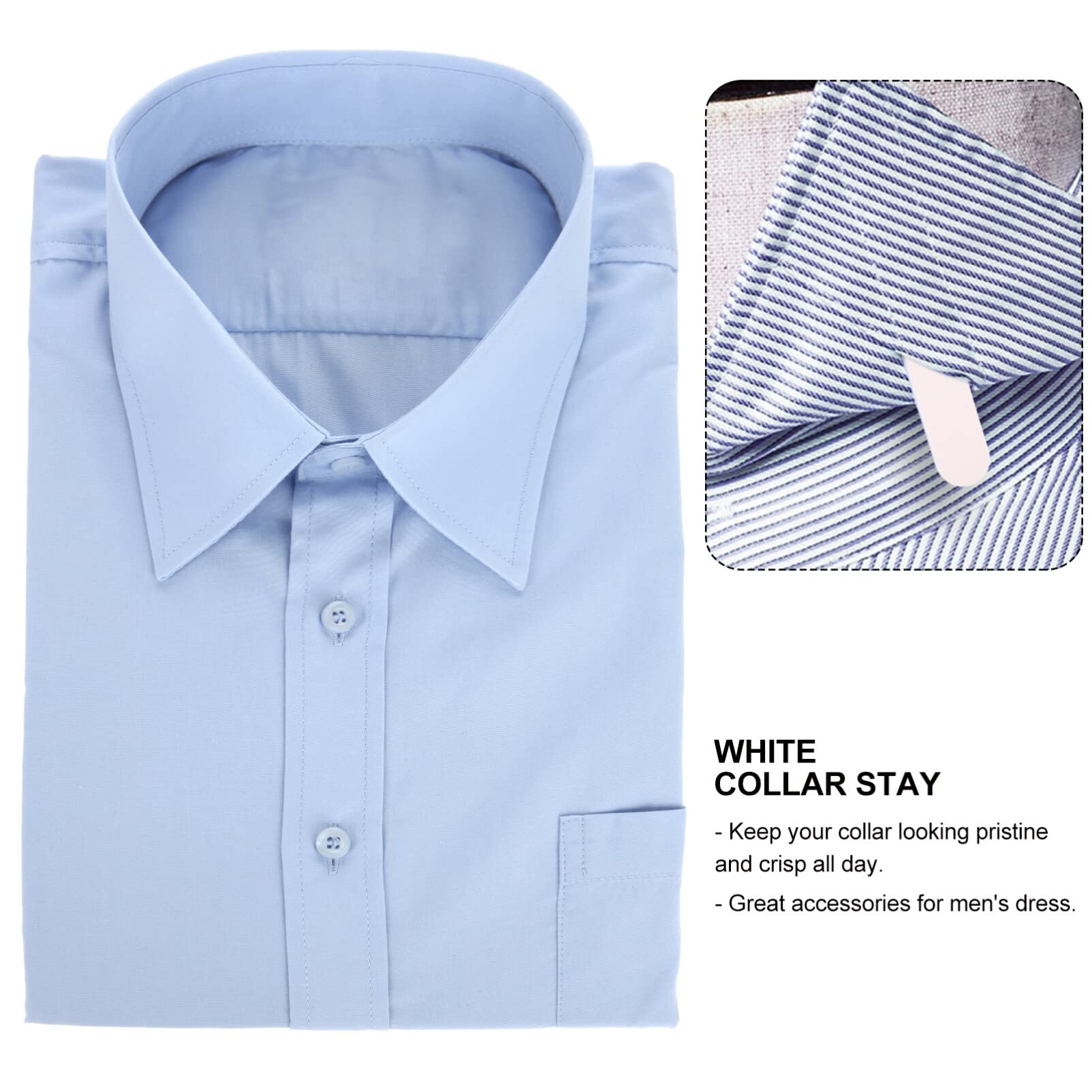 AOKWAWALIY 200pcs Shirt Inserts Supports Collar Support White Collar Stays Plastic Shirt Collar Stays Collar Bones for Shirts(3 Sizes)