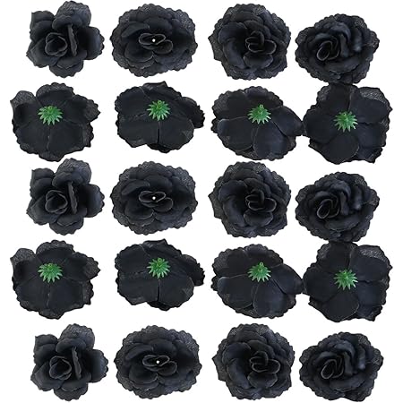 Amazon Toymytoy 黒バラ バラ花ヘッド 造花 ローズ シルクフラワー バラ 薔薇 ローズ ブーケ ミニブーケ 造花 Diy 手作り パーティー ウェディング ２０枚 黒 造花 オンライン通販