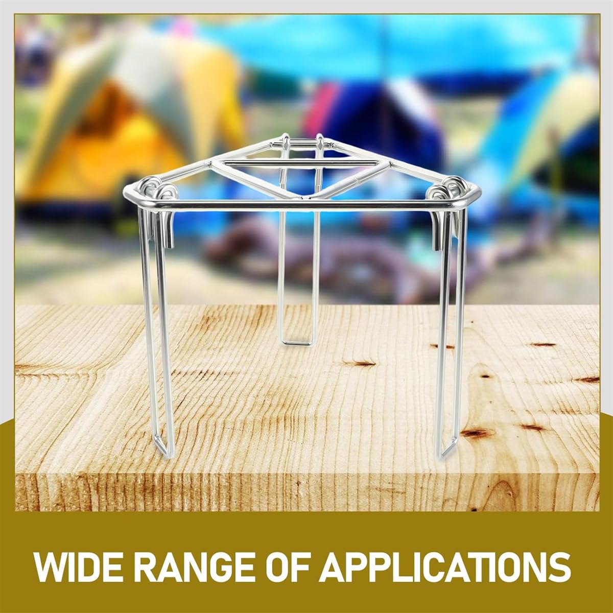 Gril de camping pliable, en acier inoxydable 304, grille de camping portable, grille de feu de camp, support de camping robuste pour cuisson à feu ouvert, trépied portable pour camping