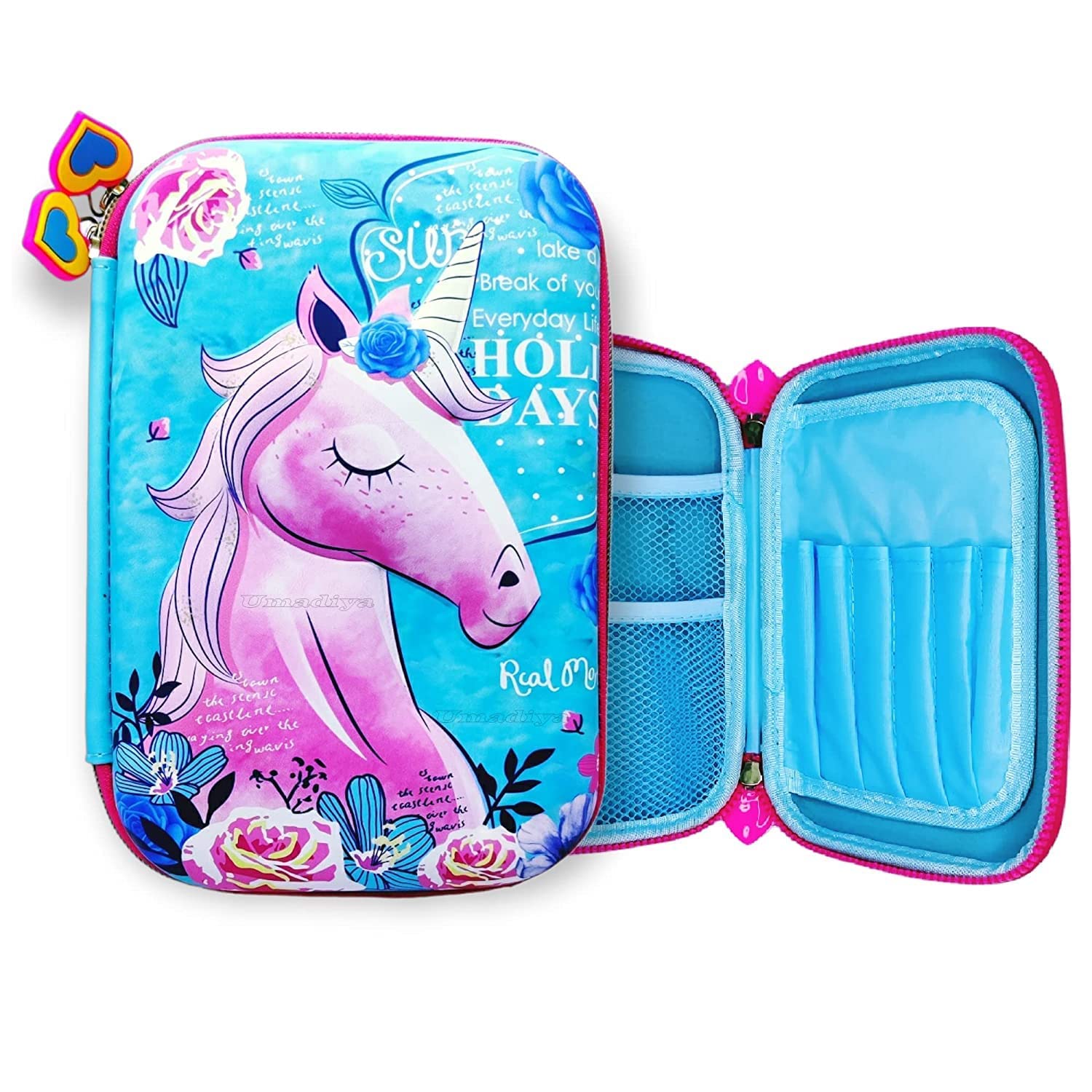Royal Hub Canvas Big Size Unicorn Pencil Case With Compartments, Pencil Pouch For Kids, Pencil Box For Kids, School Supply Organizer For Students, Stationery Box Pouch (1 Unit) (Sky Blue) (B0BM5XZCCN) Amazon Price History, Amazon Price Tracker
