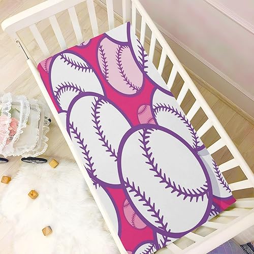 Miniatura 6 de Sábanas de moisés para niños y niñas, diseño de pelota de béisbol y sóftbol, color rojo, sábanas para cunas de bebé, sábana de juegos para niños,
