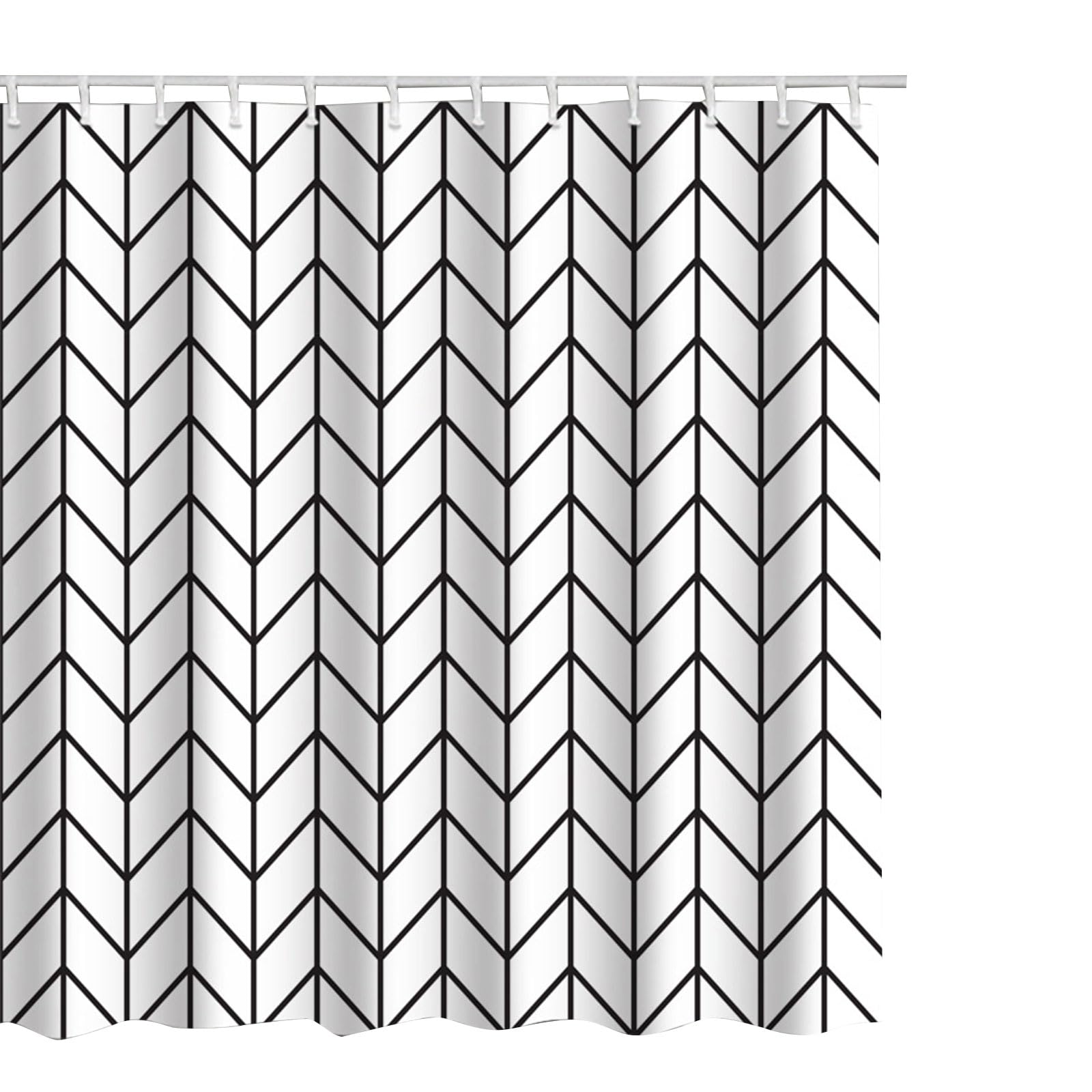 NEWFT Geometric Shower Curtains Polyester Curtain Waterproof Bathroom Decoration with Hooks Modern Shower Curtain Hooks