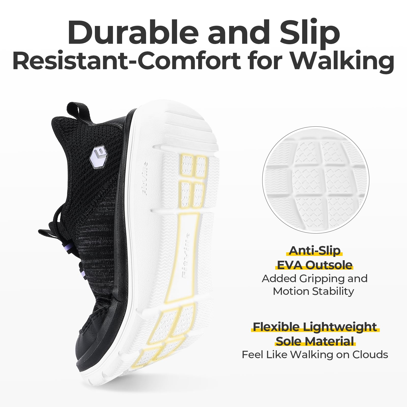 FitVille Scarpe da Camminata Donna Pianta Larga Leggere Sneakers Ginnastica Sportive Comode Scarpe da Passeggio Fitness Ammortizzate