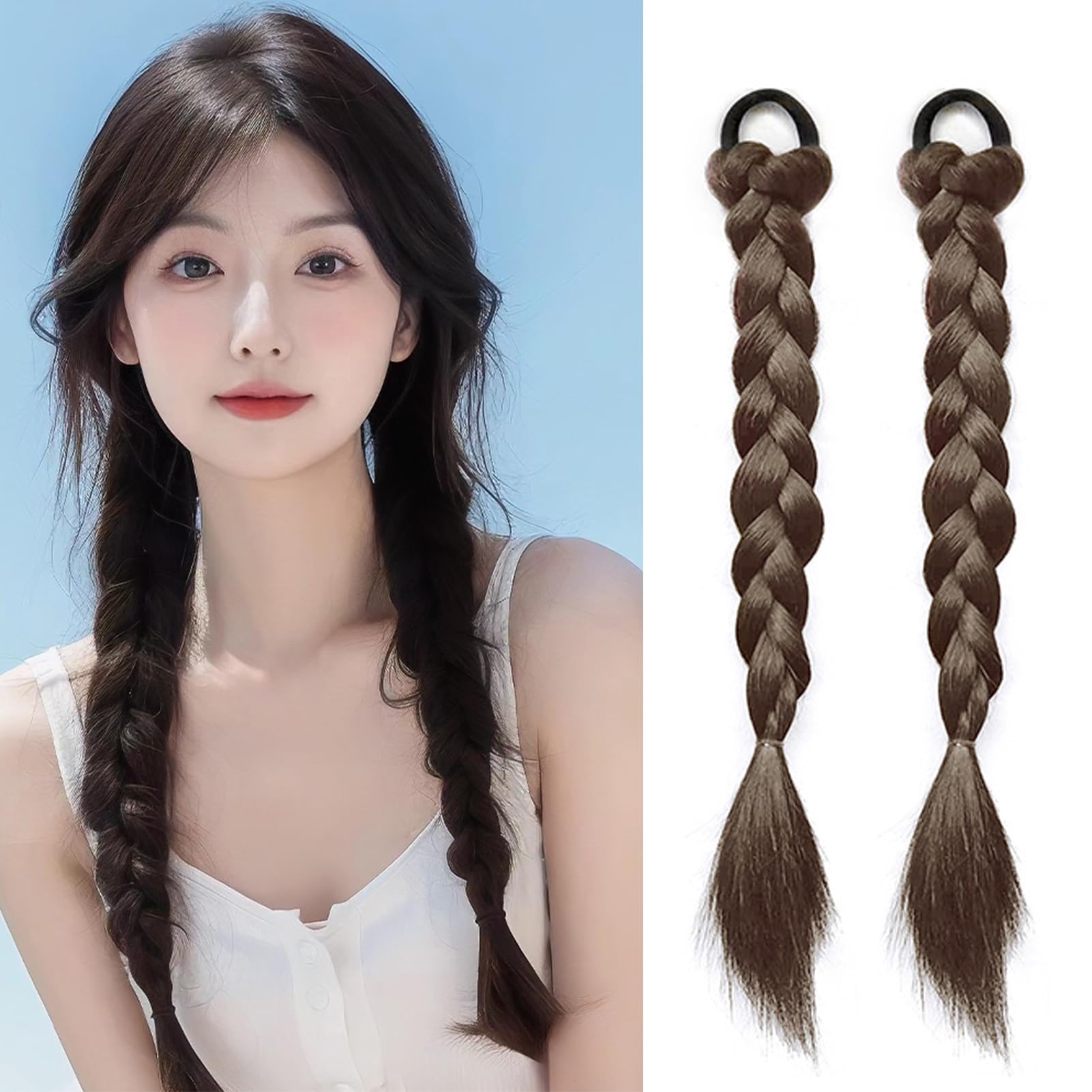 Amazon.co.jp: Natunofu ウィッグ ヘアエクステ 編み込み 三つ編み