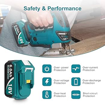 マキタ １８V  6アンペア 良品 Upgraded 6.0Ah Replcement for Makita 18V Battery 2Pack with