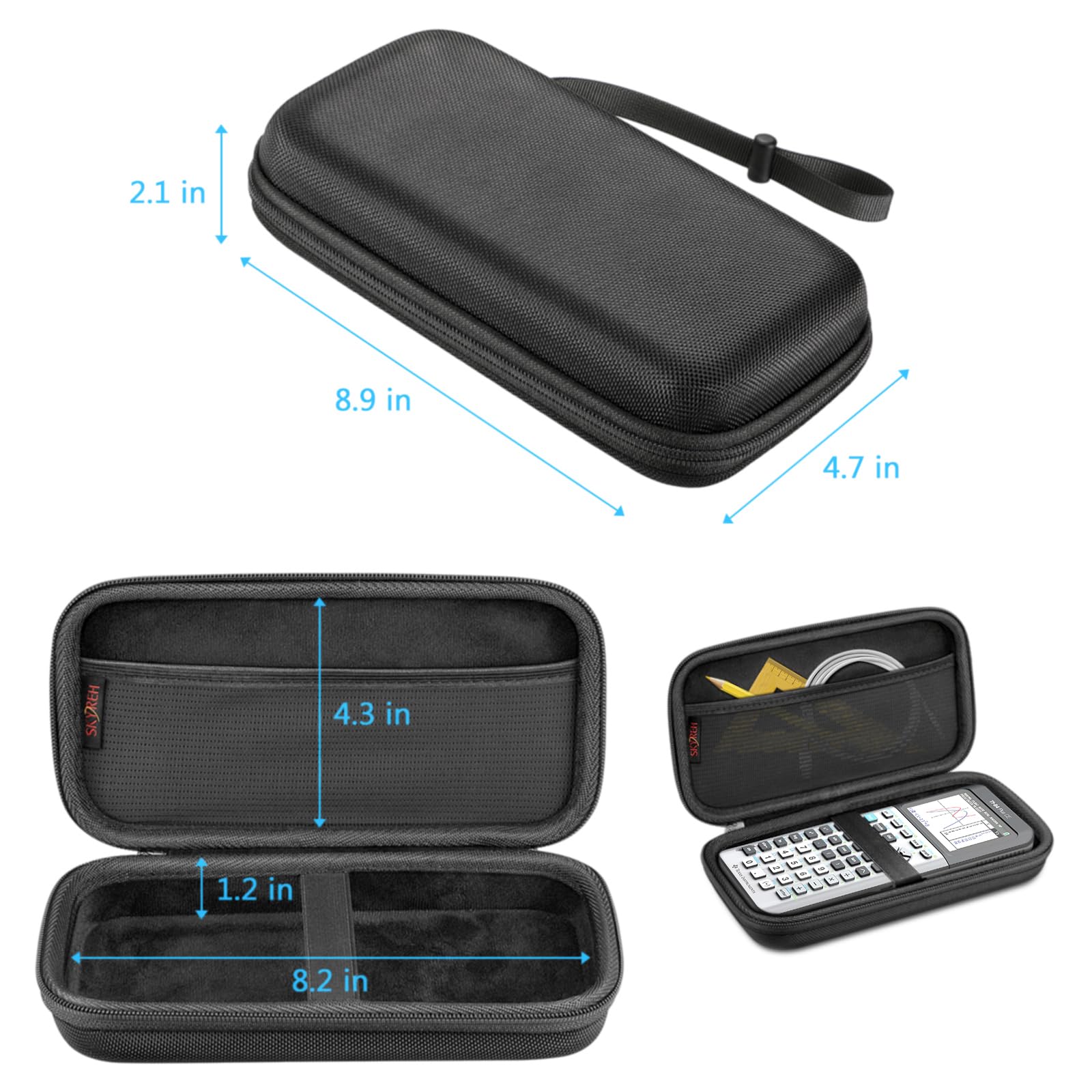 Étui de transport pour calculatrice graphique TI-84 Plus CE, étui de protection rigide en EVA résistant aux chocs pour Texas Instruments TI-84 Plus CE/TI-83 Plus CE/TI-Nspire CX II