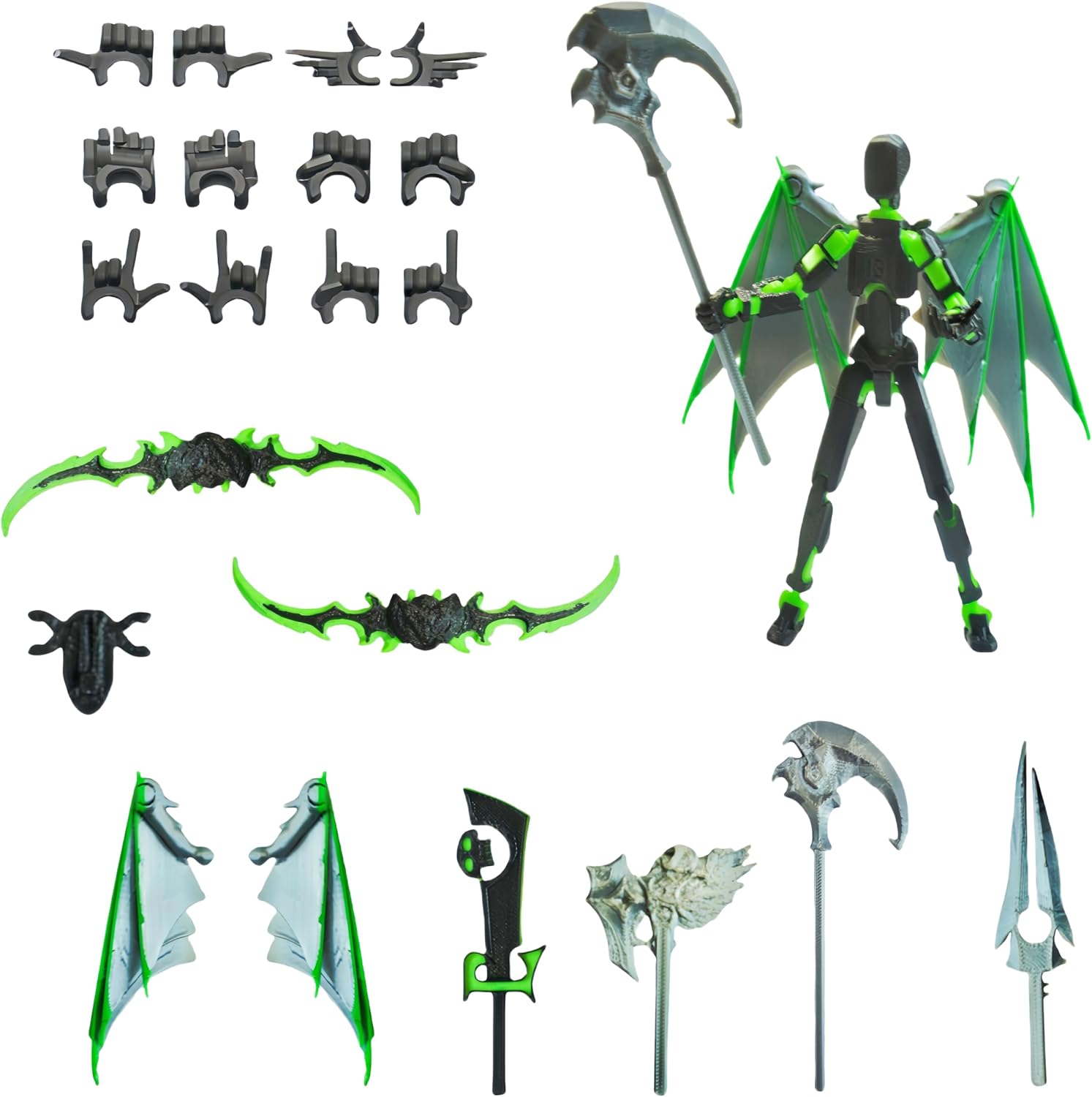 Dummy13 Action Figure Set | Pre-Assembled 3D Printed Titan and Robo Figures | Highly Articulated Robot Toys with Interchangeable Accessories | Perfect for Collectors and Hobbyists (gre-Black) Dummy13 Action Figure Set | Pre-Assembled 3D Printed Titan and Robo Figures | Highly Articulated Robot Toys with Interchangeable Accessories | Perfect for Collectors and Hobbyists (gre-Black)