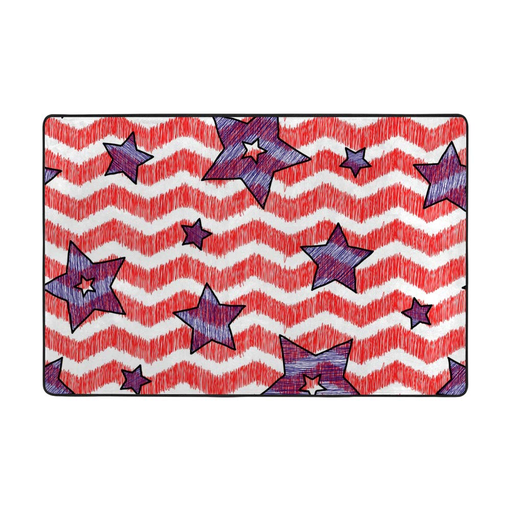Tapis de salon rouge Ruchen isolant et doux de 183x122 cm contre les sols froids
