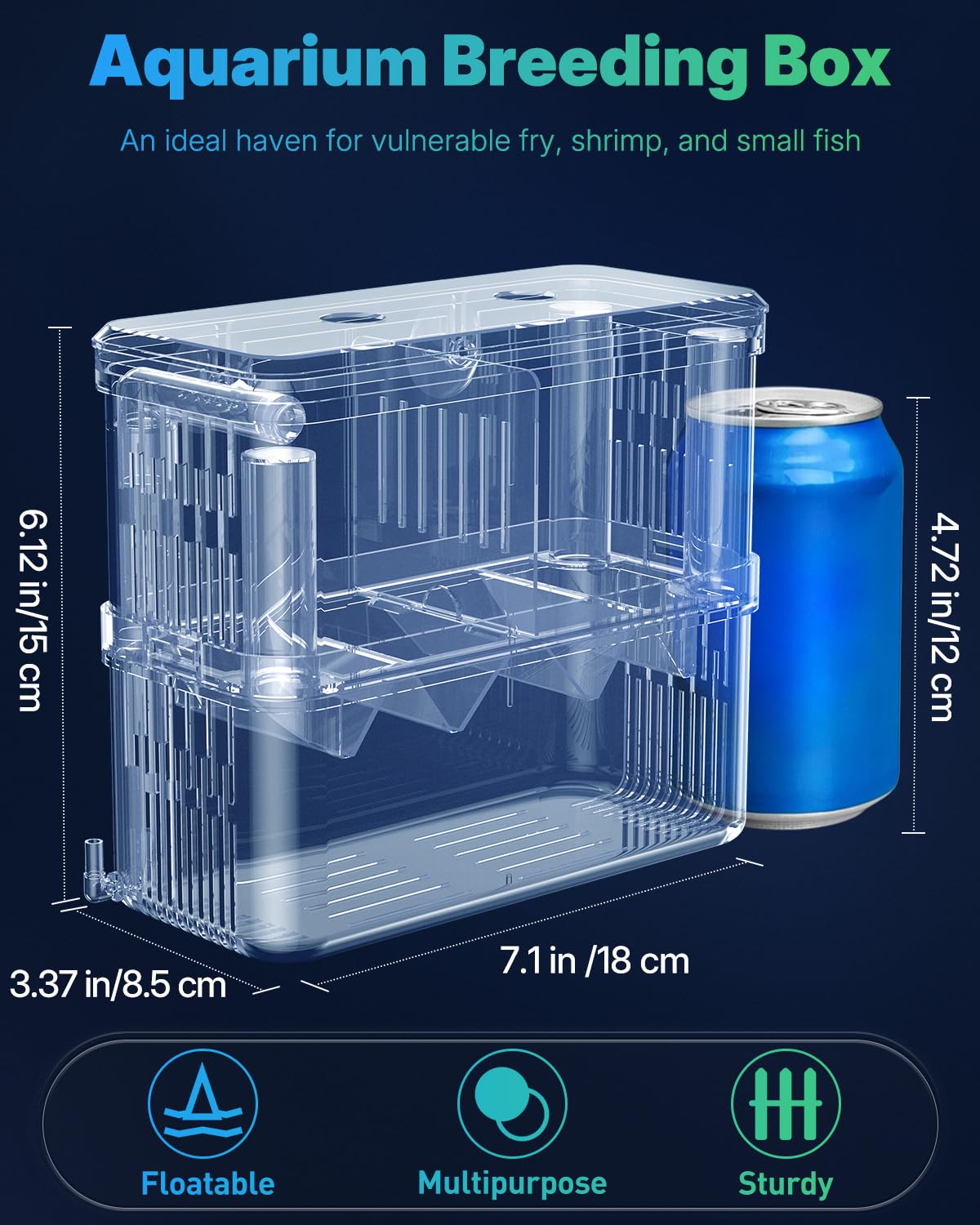 Pawfly Aquarium Fish Breeding Box Transparent Plastic Breeder Box for Fish Tank Fry Hatchery Incubator Hatching Box for Baby Fish Shrimp Betta Clownfish Large Isolation Box for Aggressive Guppy - Image 2
