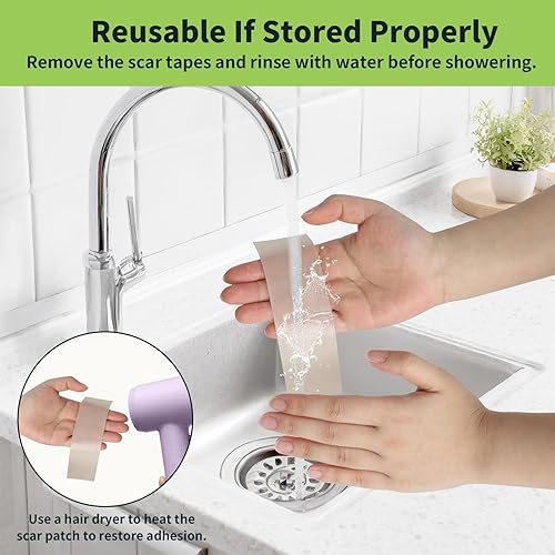 Miniatura 9 de Hojas de silicona de grado médico, cinta de silicona avanzada para cicatrices, tiras profesionales para eliminación de cicatrices para cesárea,