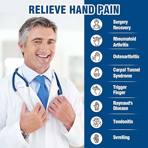 Miniatura 9 de Paquete de 2 pares de guantes de compresión de cobre para mujeres y hombres guantes de artritis para aliviar el dolor de manos soporte de muñeca