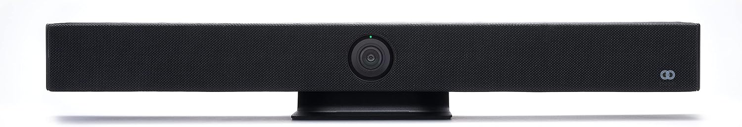 Boom AURA Ultra HD 4K camera conferencing video bar, 120 degree wide angle FOV, beam forming 6 mic array with noise canceling, 2 speakers, AI auto framing and voice speaker tracking, USB plug and play