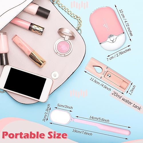 Miniatura 7 de Honoson 3 unidades, Nano Mister para extensiones de pestañas, mini USB, secador de pestañas para extensiones de pestañas, espejo de pestañas de