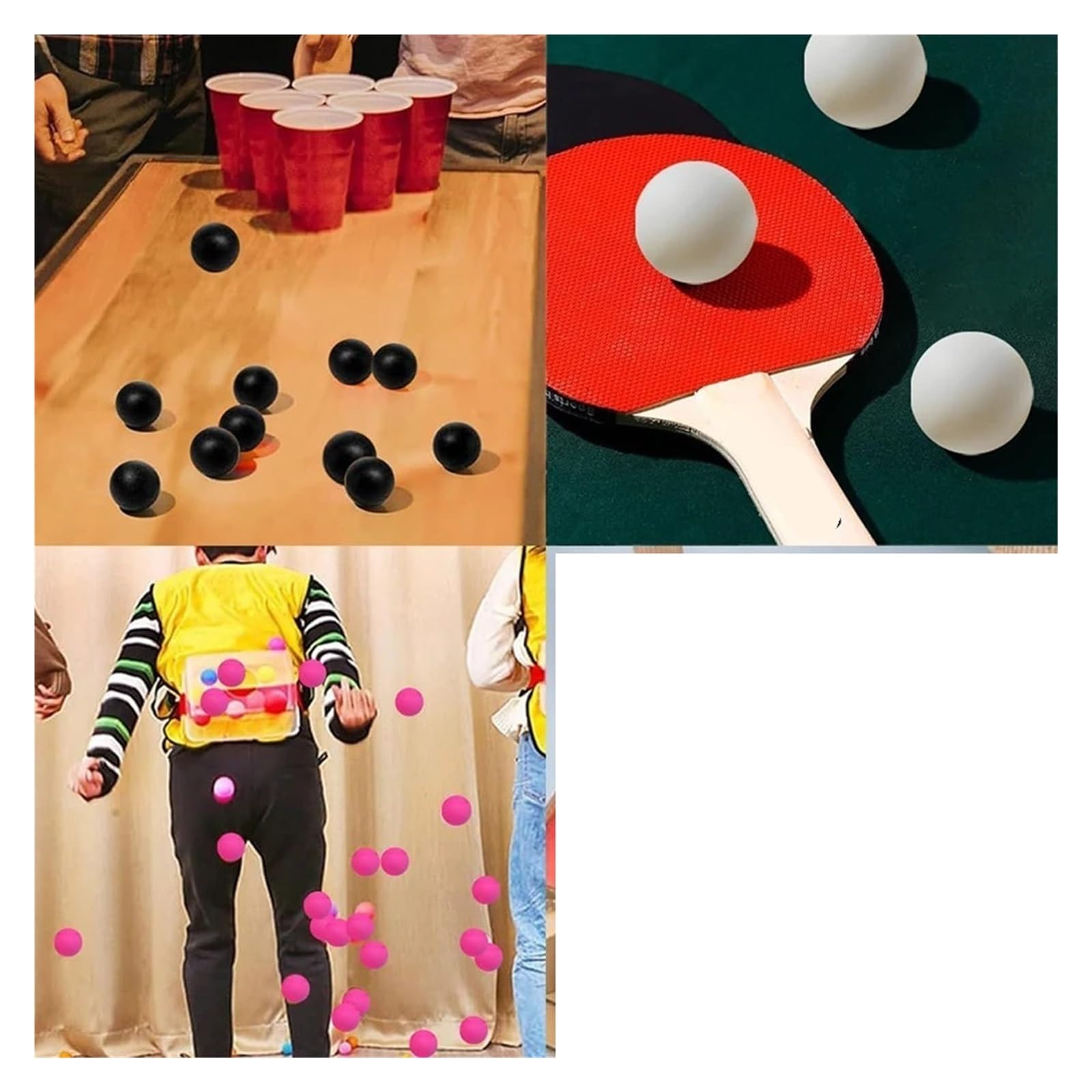 Wielobarwne piłeczki do ping-ponga, Ping Pong Balls 50 Pcs Multicolor 40mm PVC