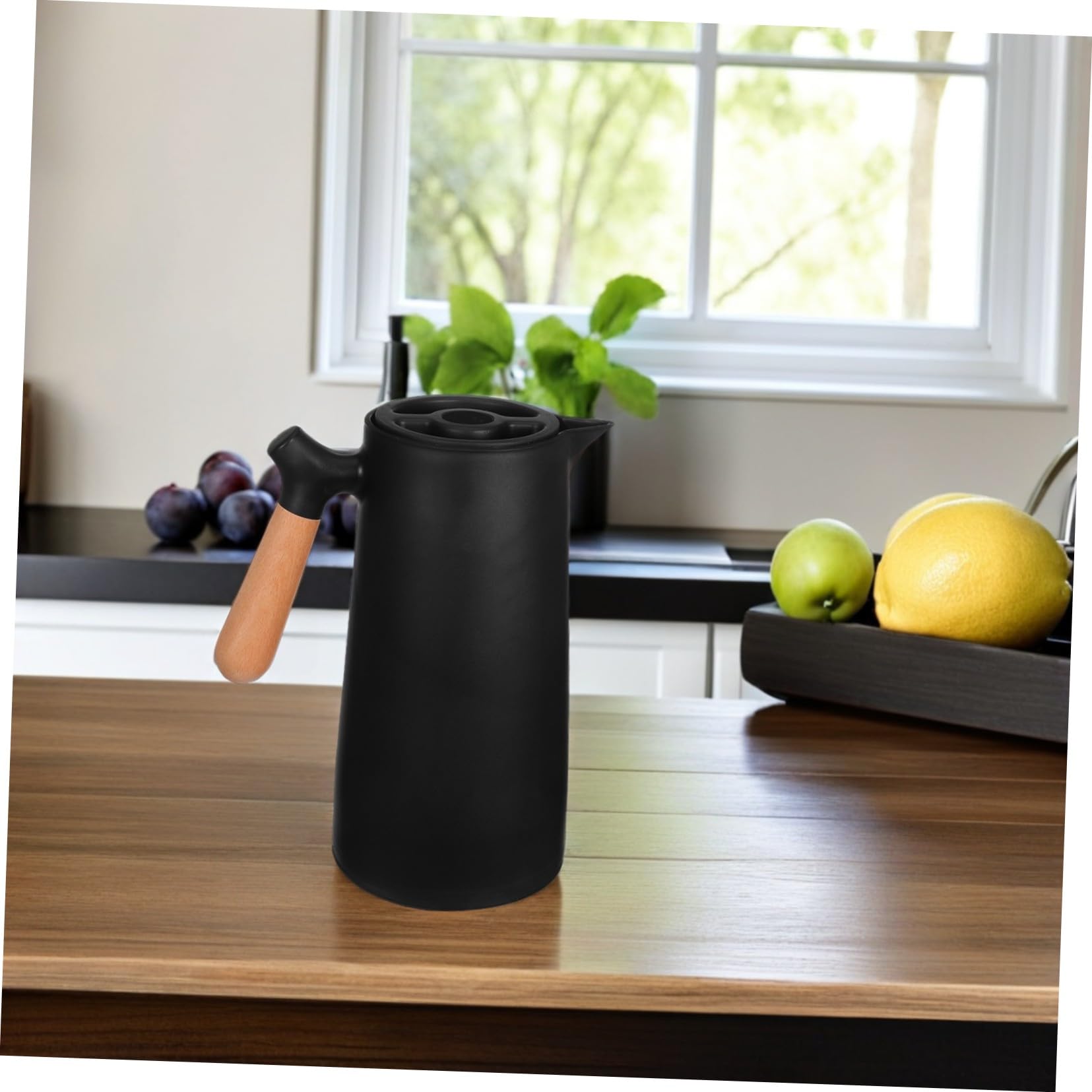 Bouteille Isotherme 1l Noire en Verre Coque Plastique